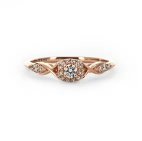 0.22ctw Diamond Engagement Ring   Halo Twist