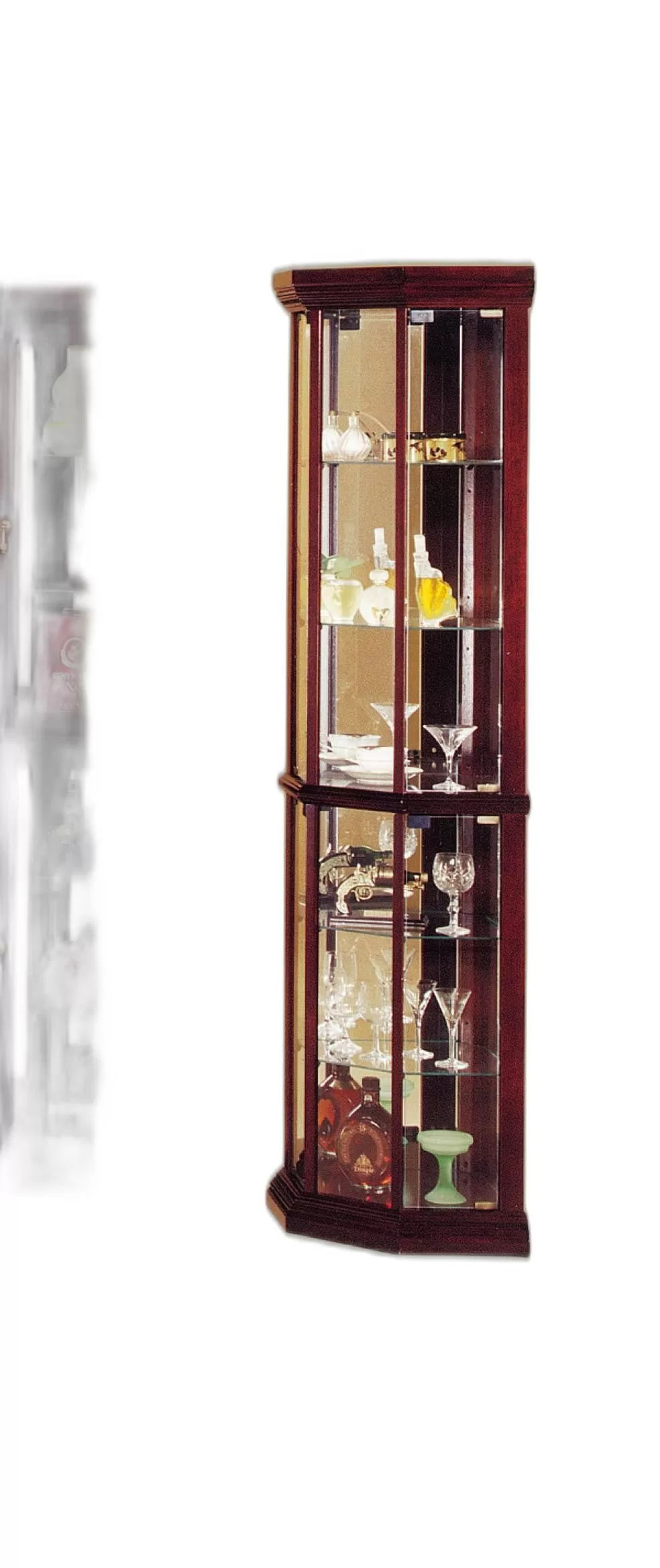 16 X 16 X 71 Cherry Glass Curio Cabinet