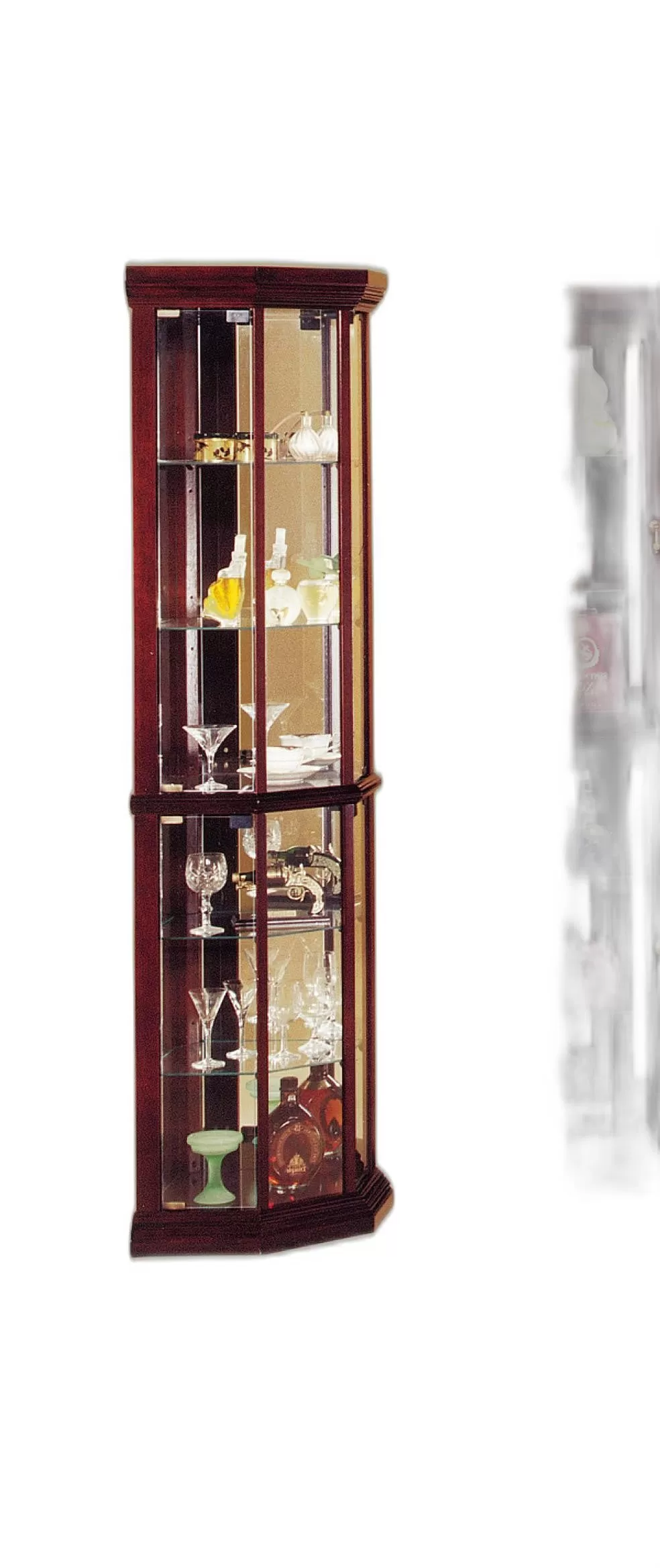 16 X 16 X 71 Cherry Glass Curio Cabinet