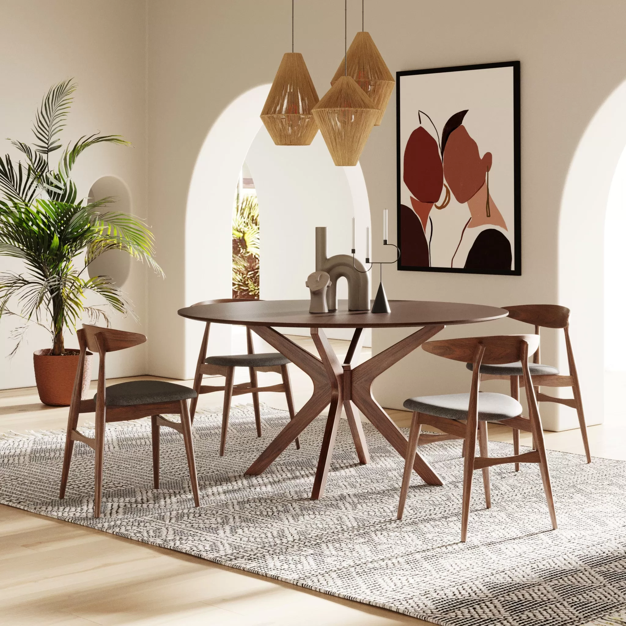 59 Brown Round Dining Table