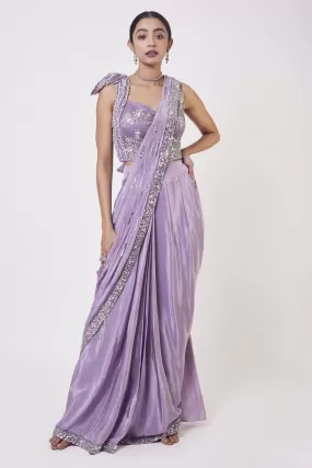 90Z917-RO Lavender With Pearl Sequence Work