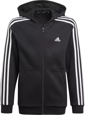 adidas Essentials 3 Stripes Junior Hoody - Black