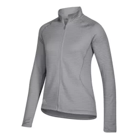 adidas Women's Grey Three Essentials Textured Full Zip