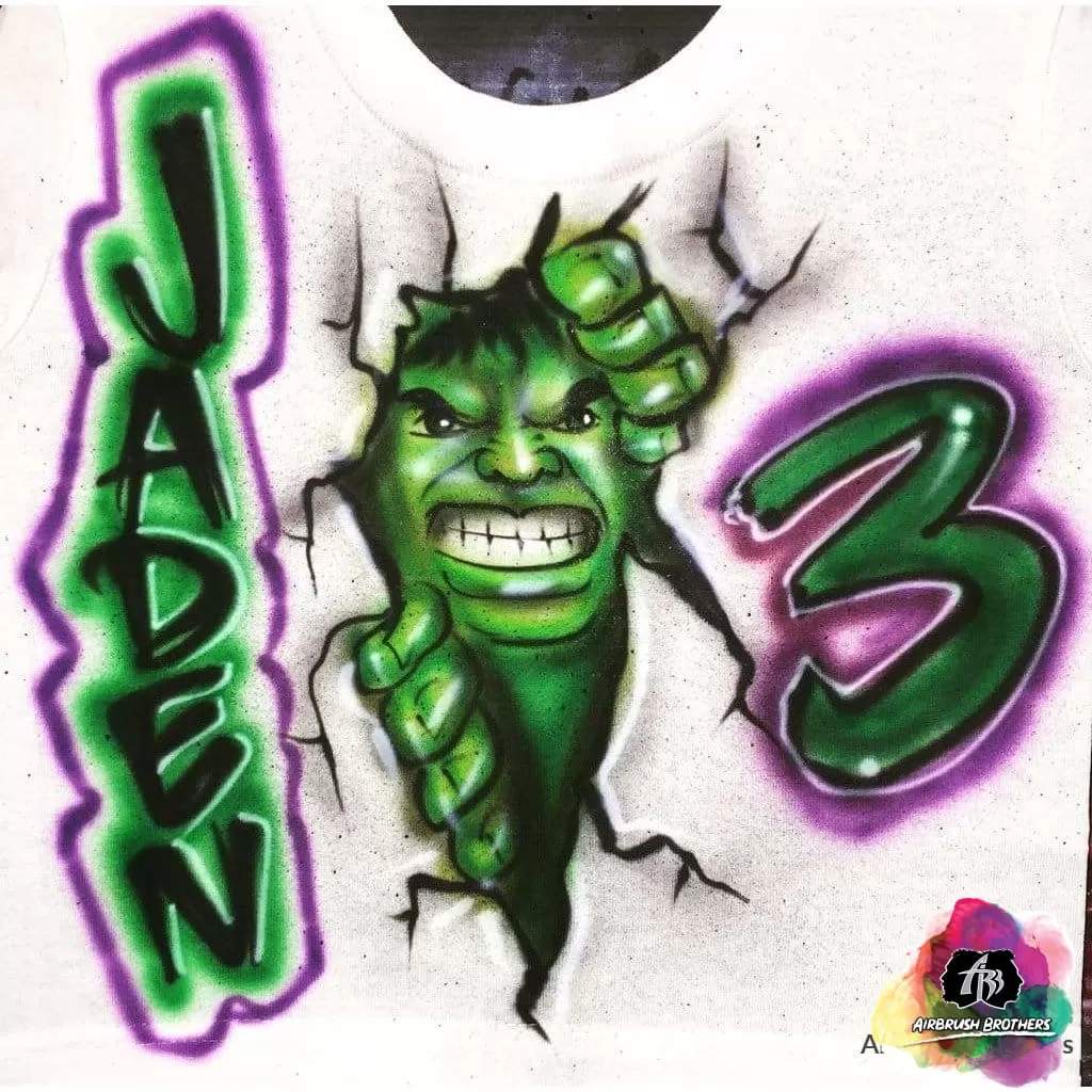 Airbrush Hulk Birthday Shirt Design