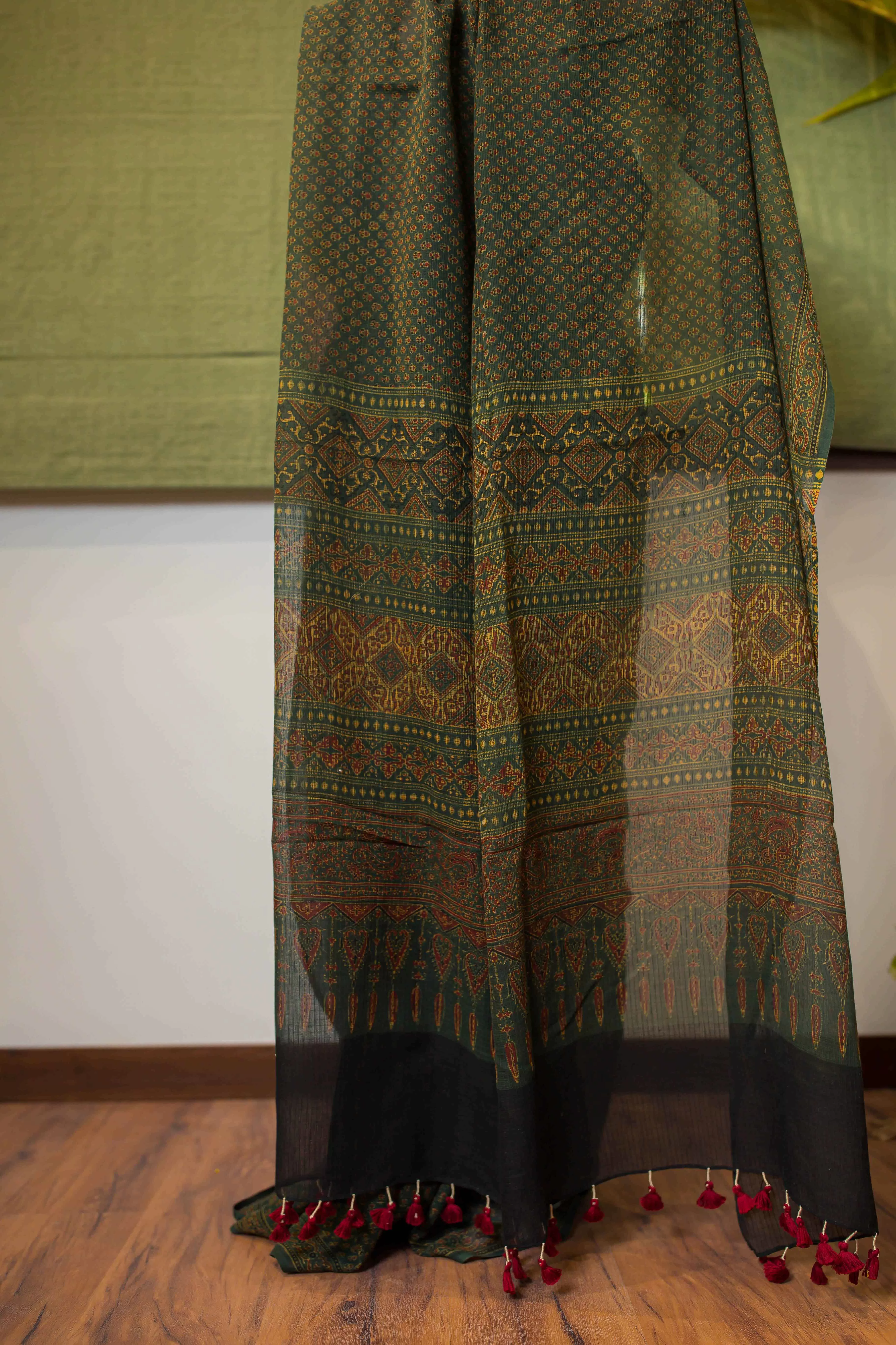 Ajrakh Natural Dyed Kota Doria Saree