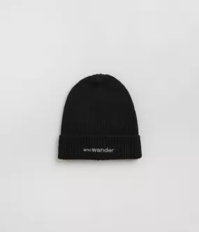 and wander Shetland Wool Beanie - Black