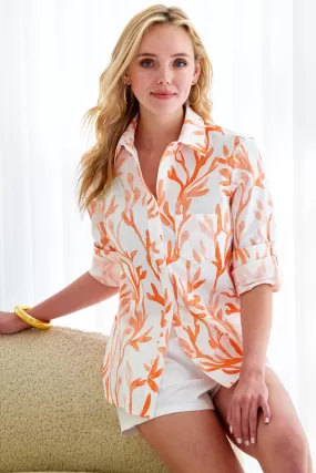 Andrew Boyfriend Shirt Coral Reef Print