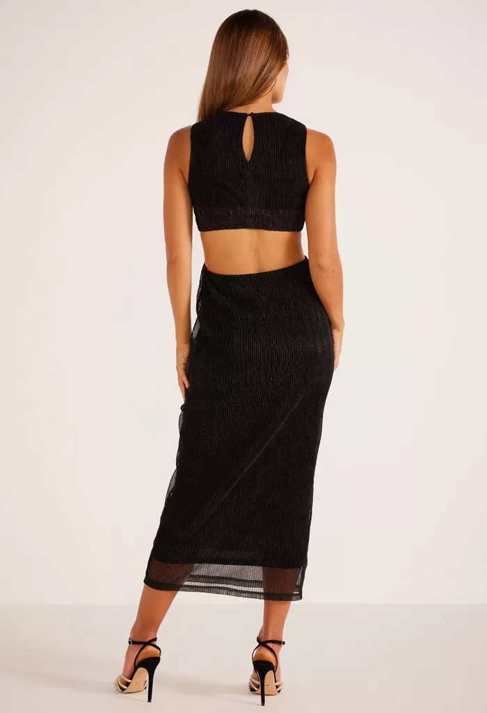 Astrid Cutout Midi Dress-Black