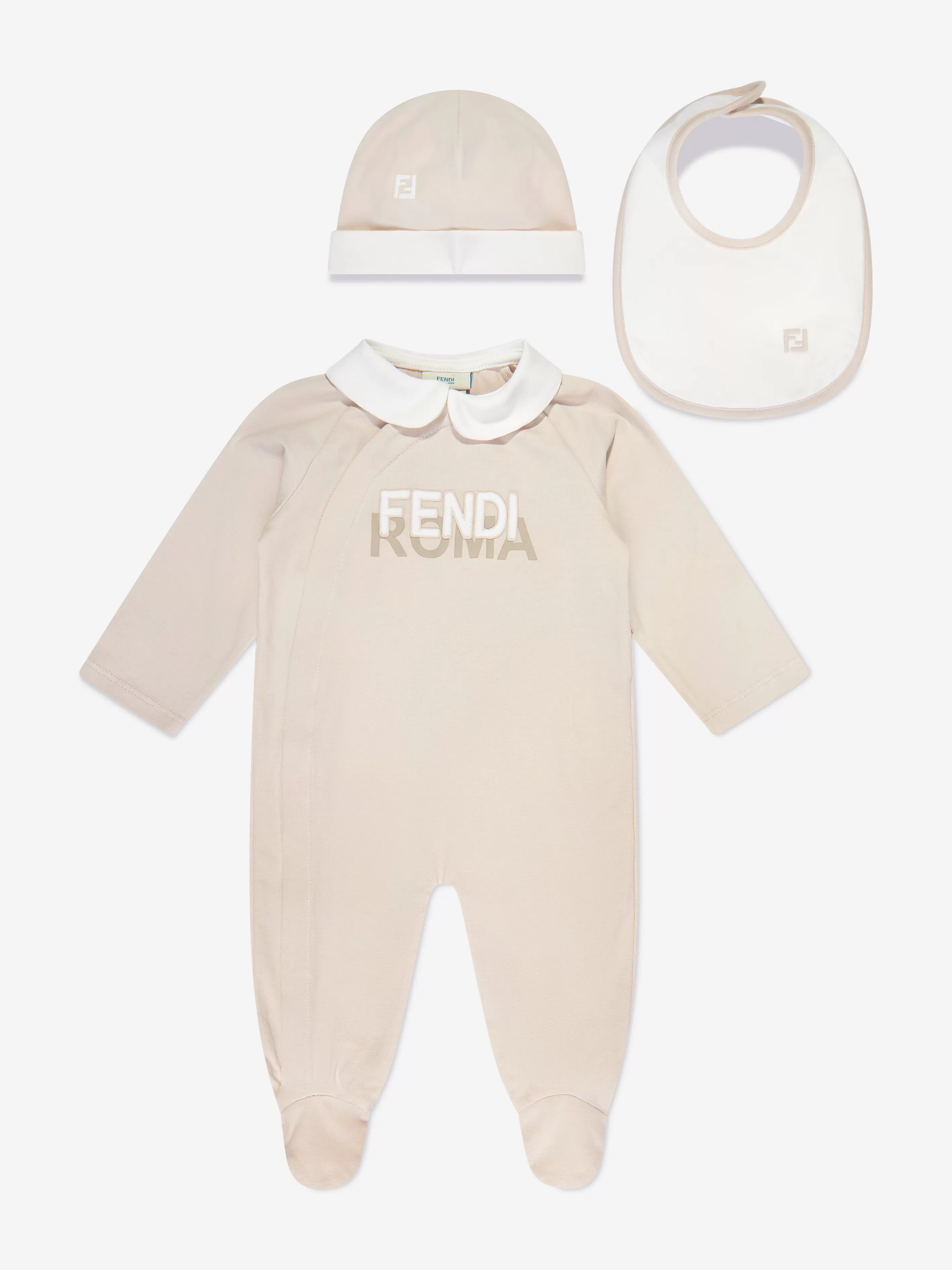 Baby 3 Piece Babygrow Gift Set in Beige