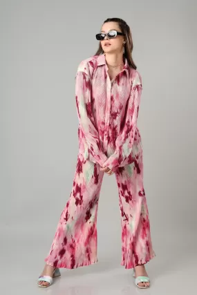 Bestselling Tye Dye Pleated Co-Ord Set For Women