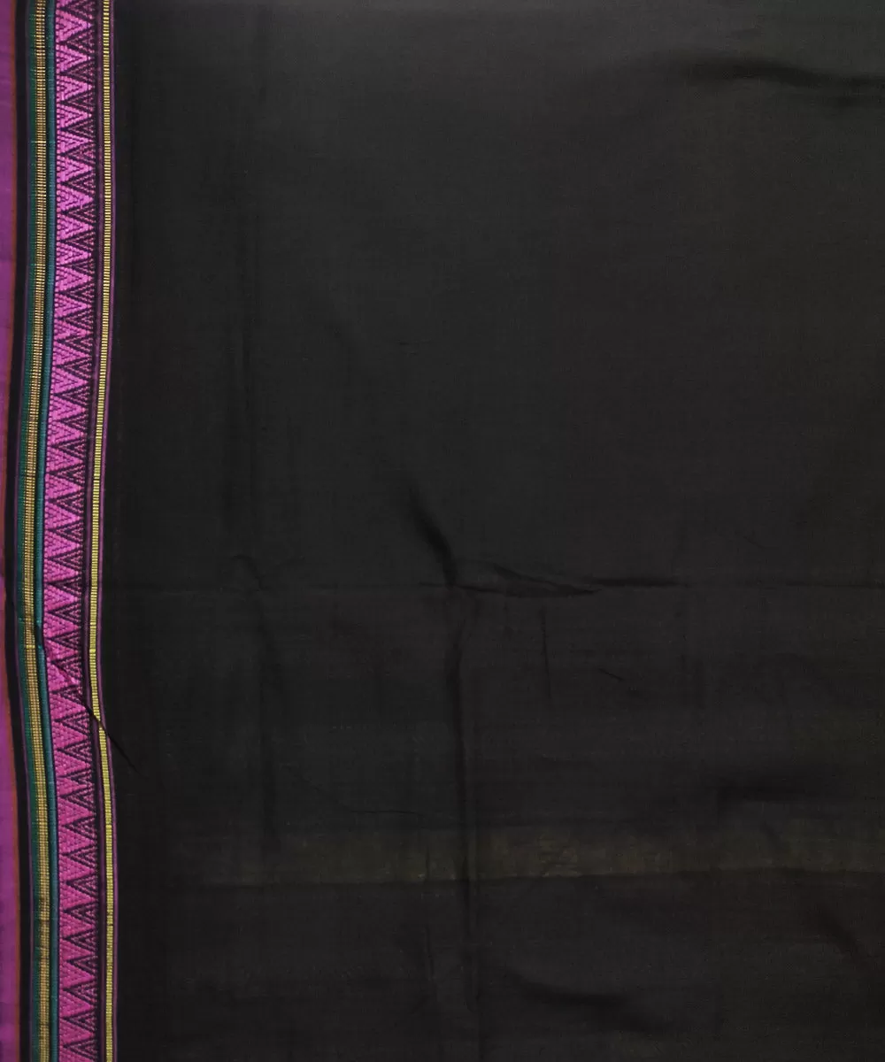 Black violet cotton handloom dongoria saree