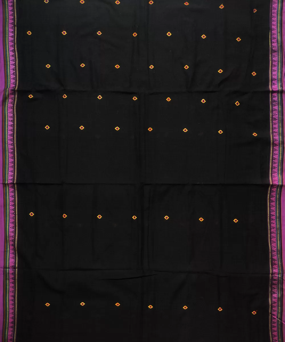 Black violet cotton handloom dongoria saree