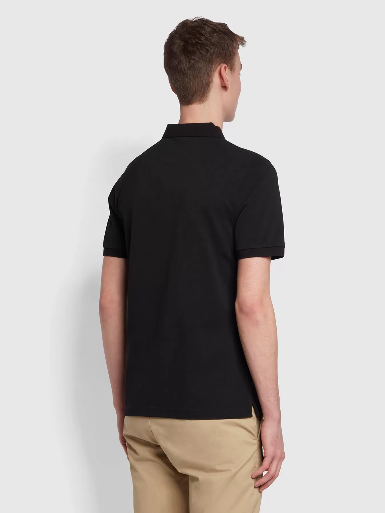 Blanes Tall Fit Organic Cotton Polo Shirt In Black