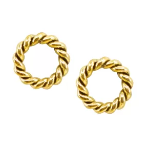 Brass Braid Circle Earrings