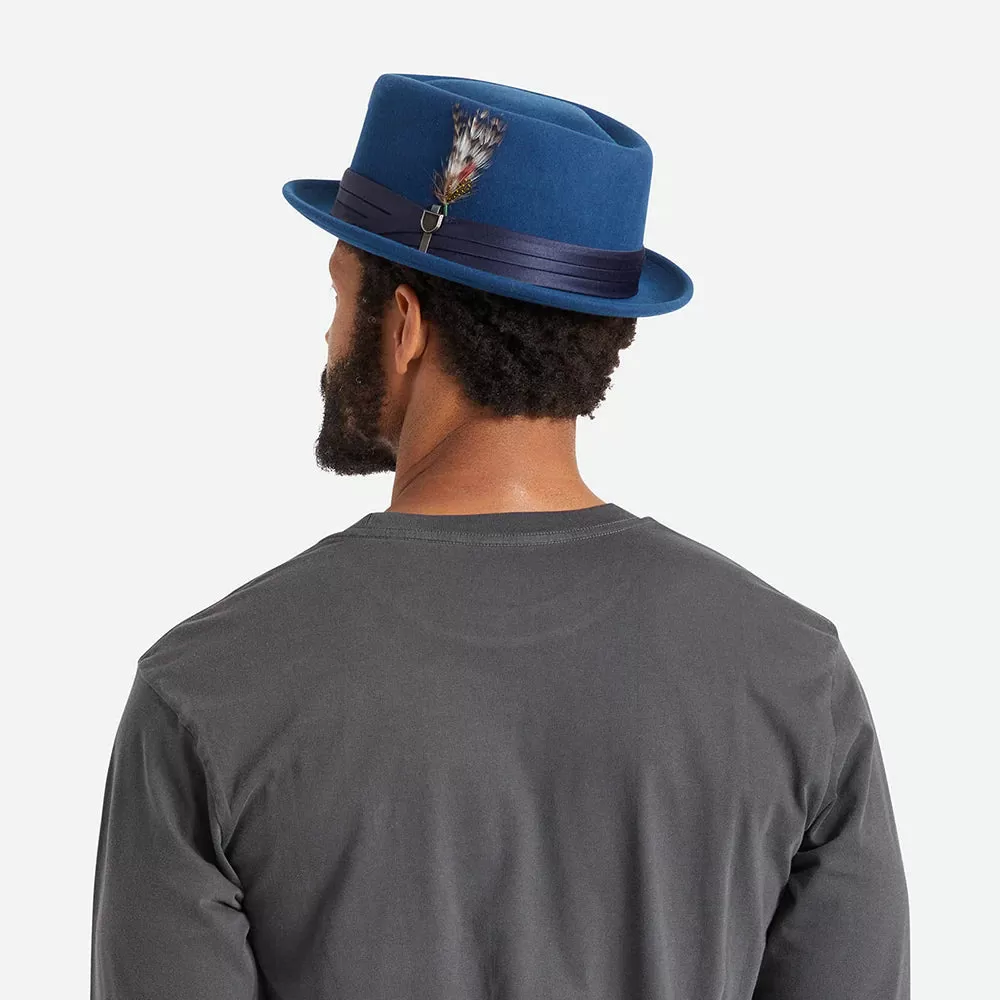 Brixton Stout Pork Pie Hat - Teal / Navy Band