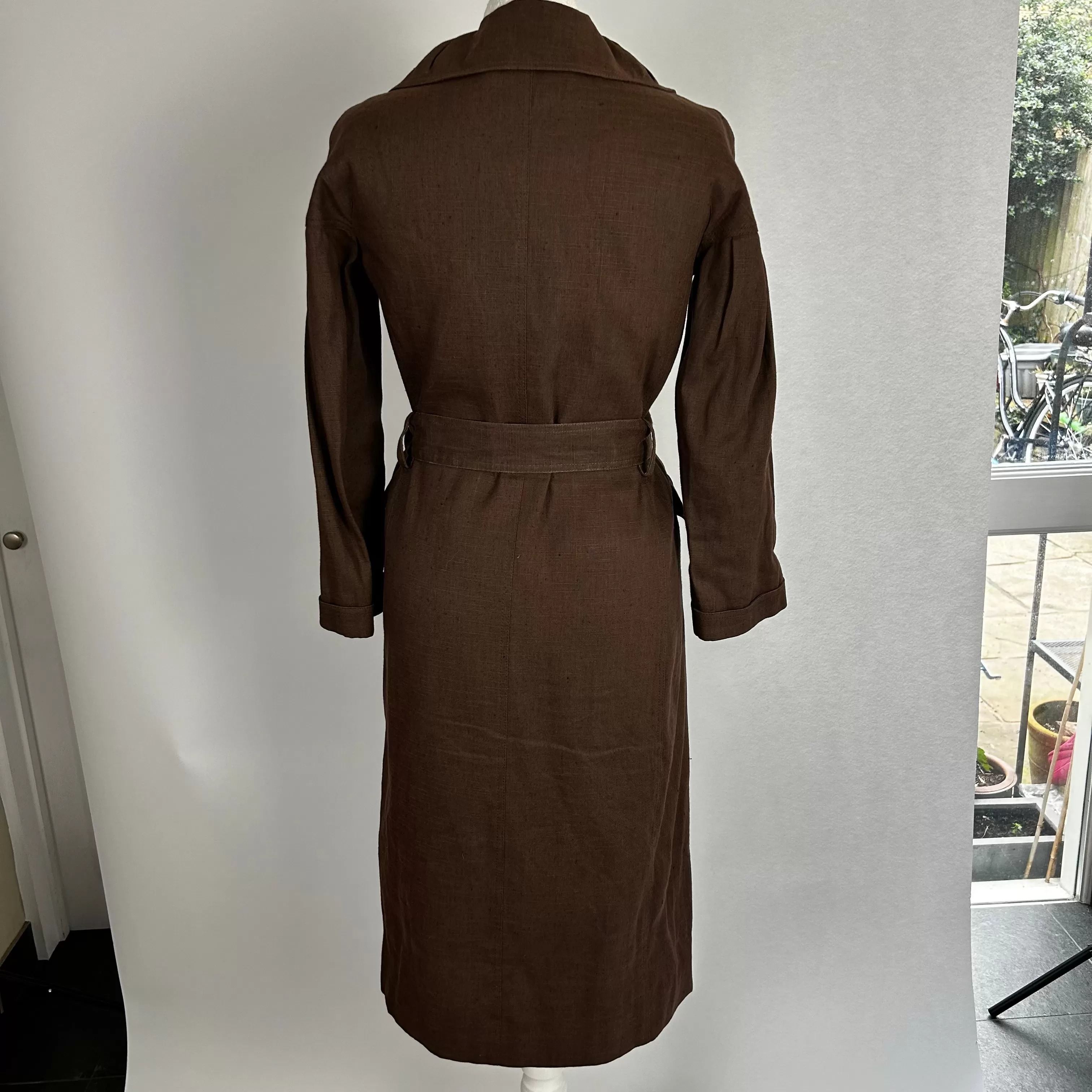 Burberry Cocoa Linen & Cotton Trench Coat XXS