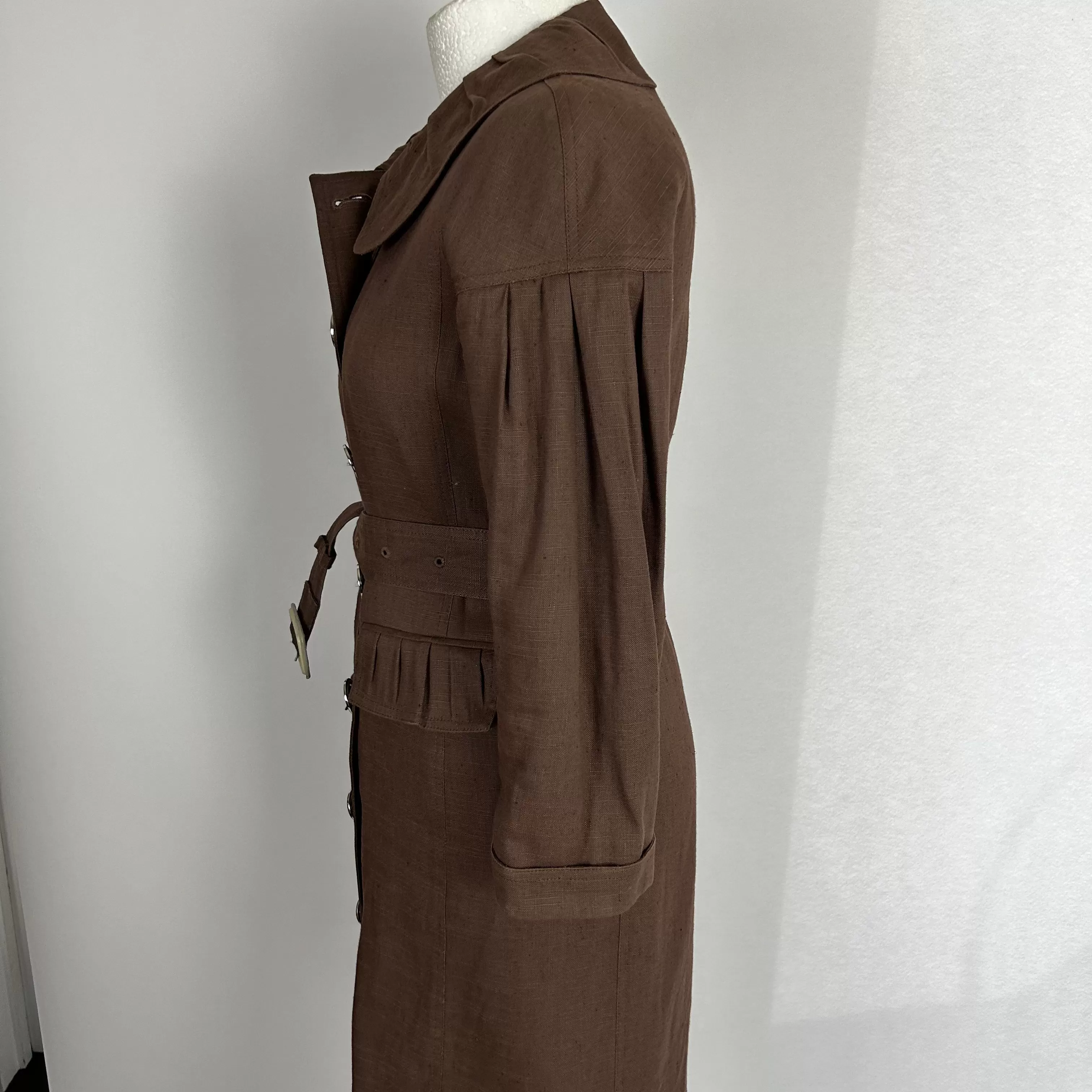 Burberry Cocoa Linen & Cotton Trench Coat XXS