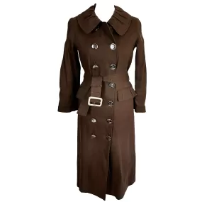 Burberry Cocoa Linen & Cotton Trench Coat XXS