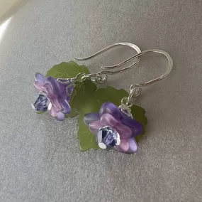 Clearance flower earrings (purple blossom)