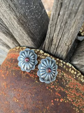 Concho Purple Spiny post earrings