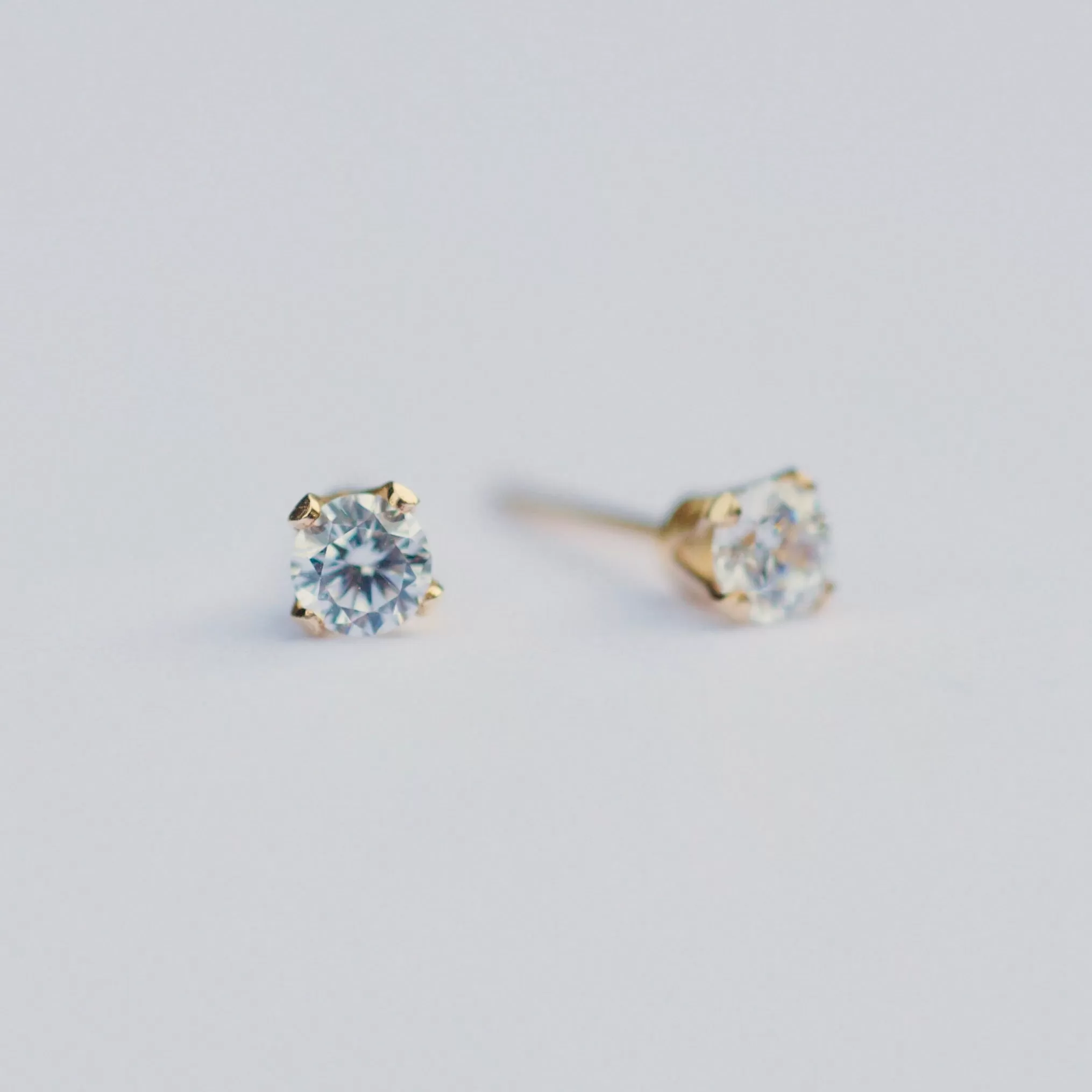 Dainty Gem Studs - Clear