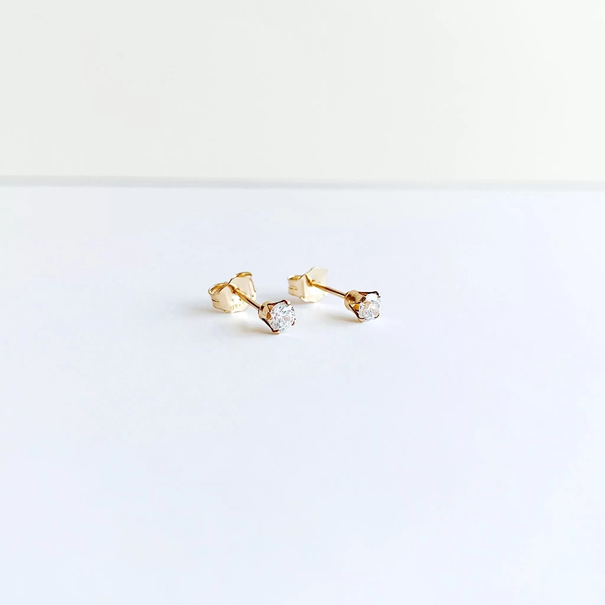 Dainty Gem Studs - Clear