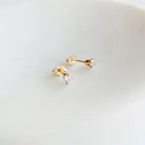 Dainty Gem Studs - Clear