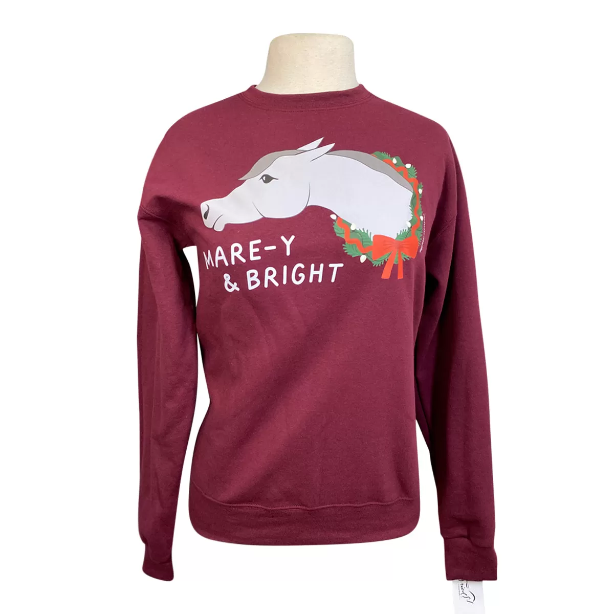 Dapplebay 'Mare-y & Bright' Sweatshirt in Mulled Wine/Grey - Women's Large