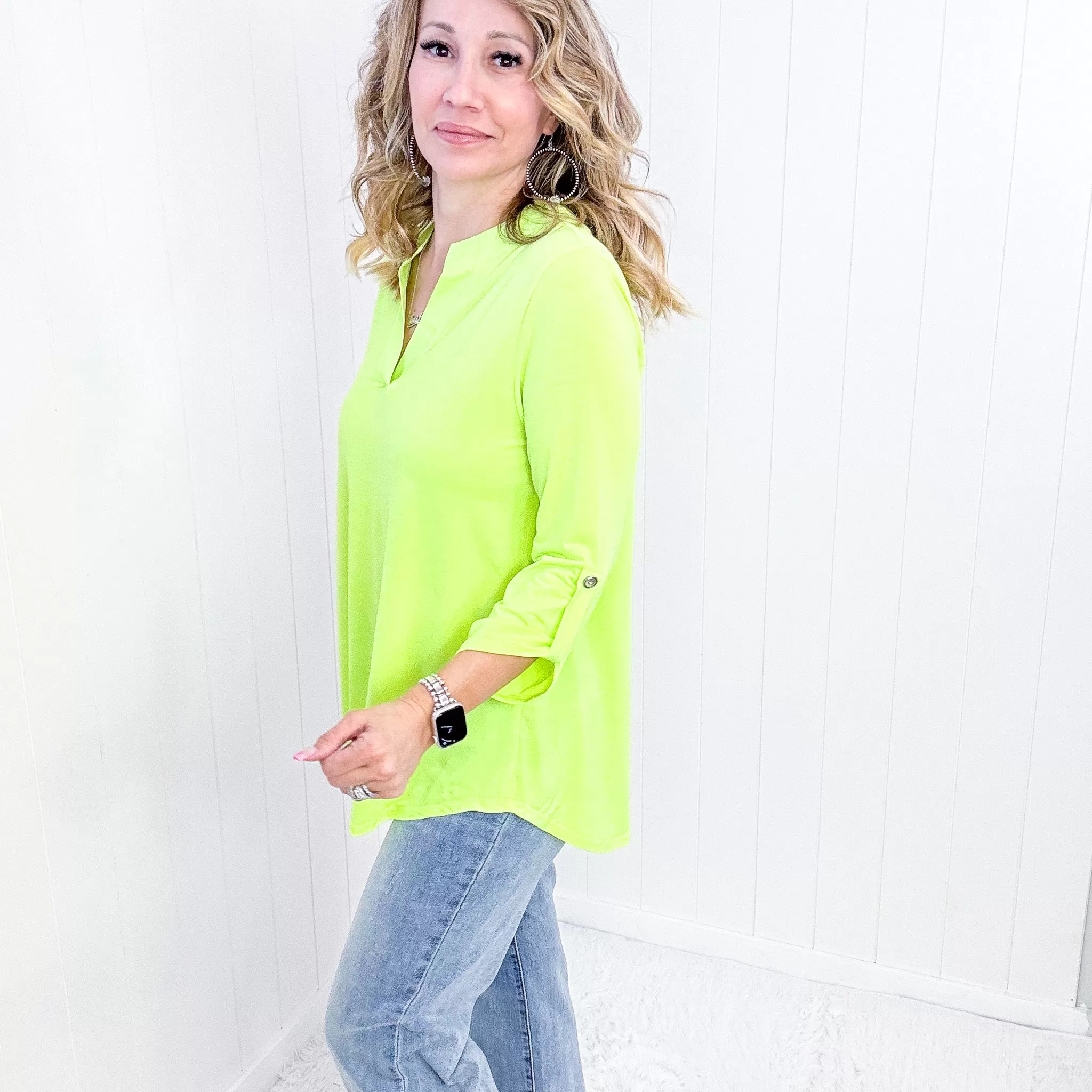 Dear Scarlett Lizzy Top in Neon Green