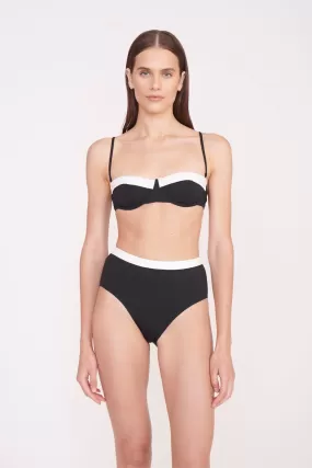 DEVON HIGH RISE BIKINI BOTTOM | BLACK WHITE