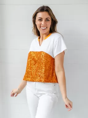 Diane Top | Orange   White