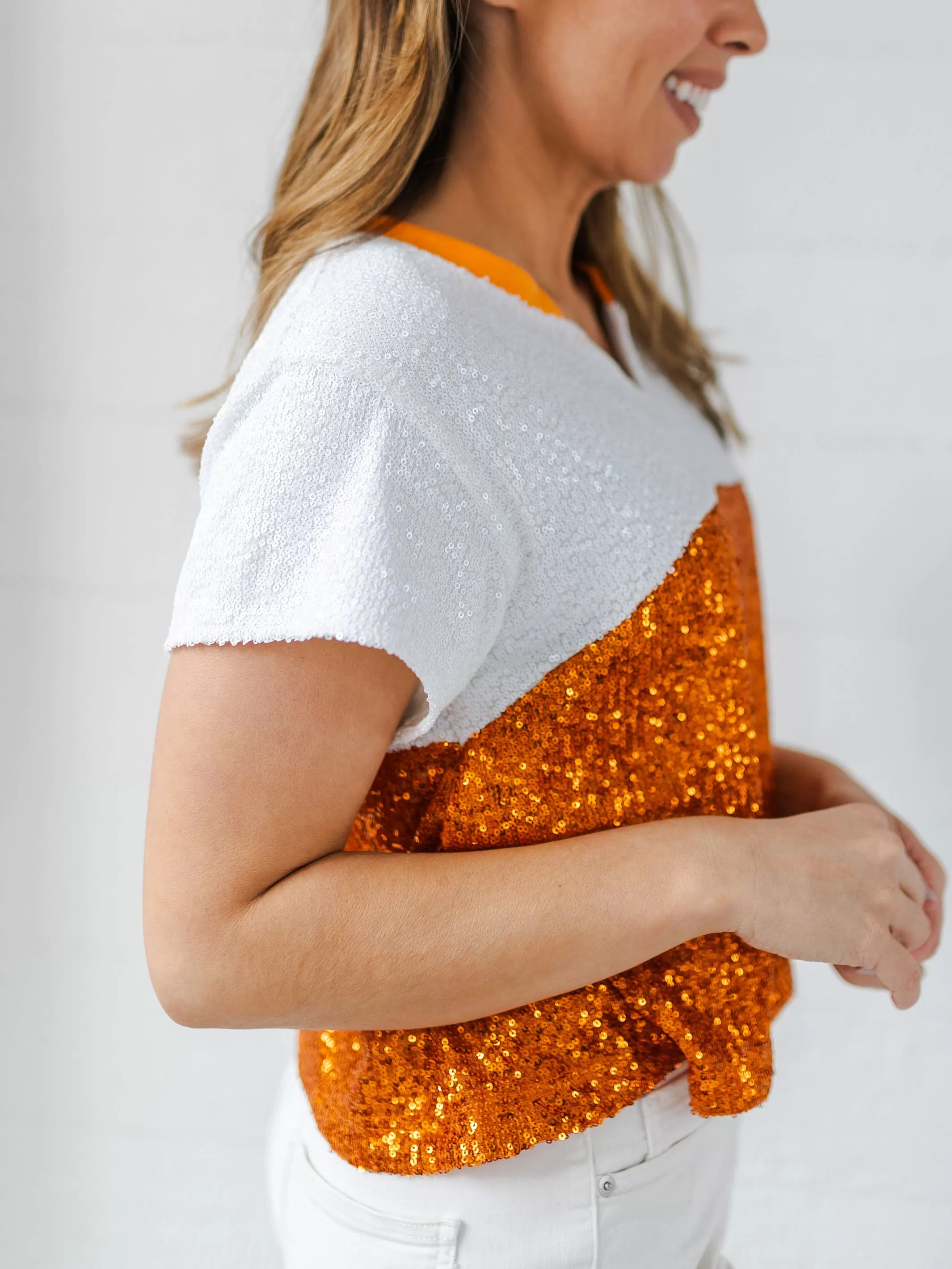 Diane Top | Orange   White