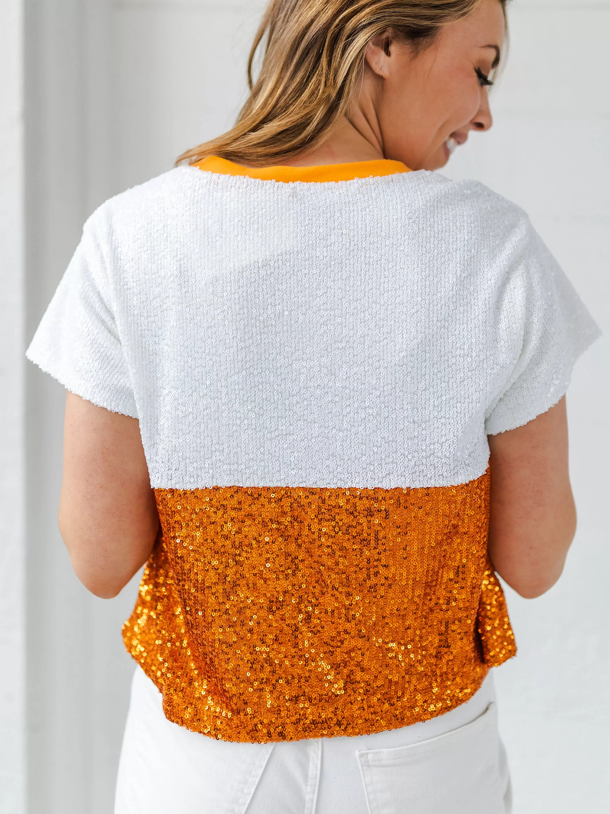 Diane Top | Orange   White