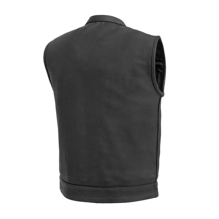 First Mfg Mens Hotshot Platinum Concealment Leather Vest