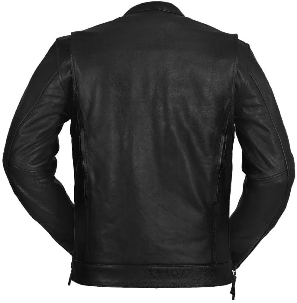 First Mfg Mens Raider Vented Leather Motorcycle Jacket Size XLARGE - Final Sale Ships Same Day