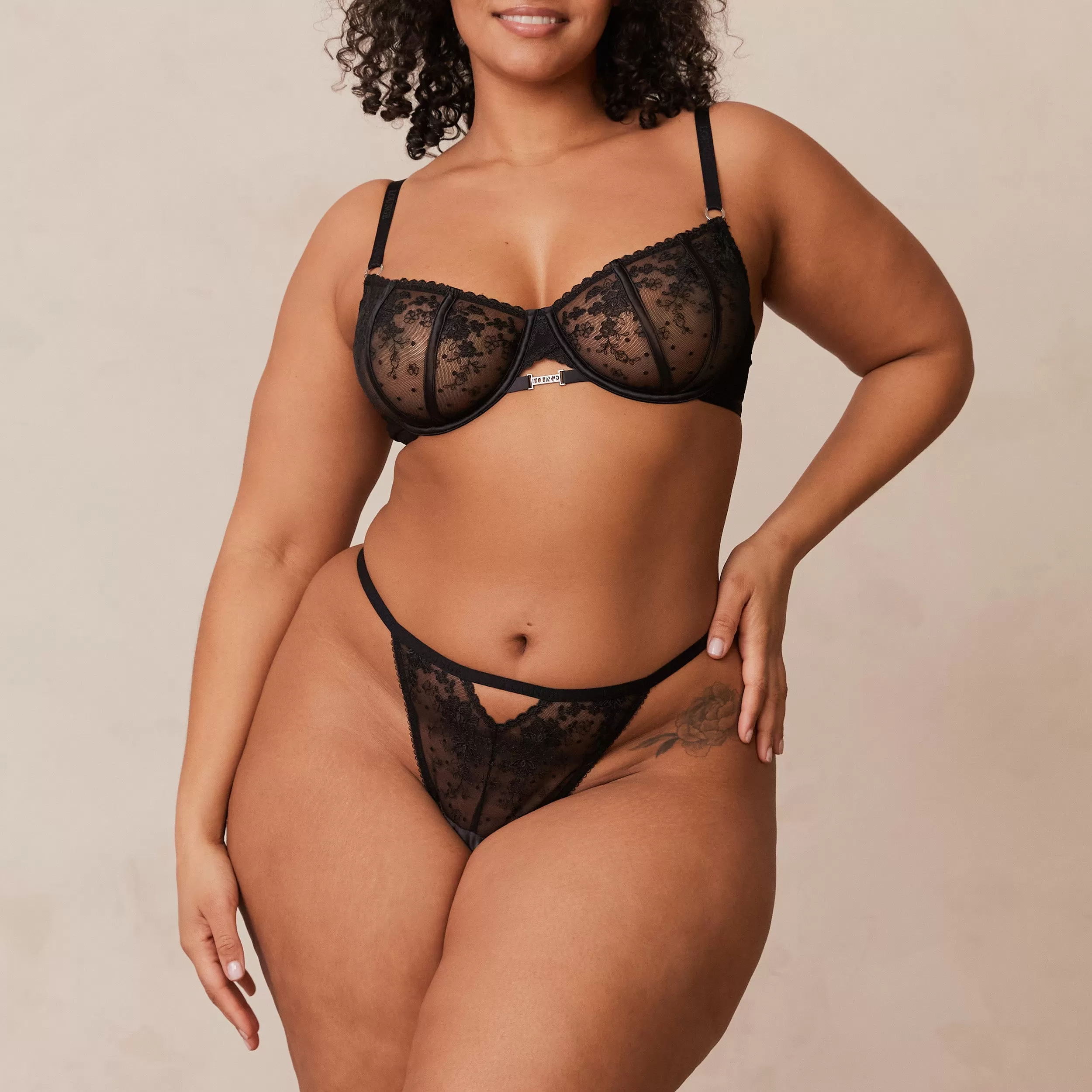 Flirt Balcony Bra  - Black