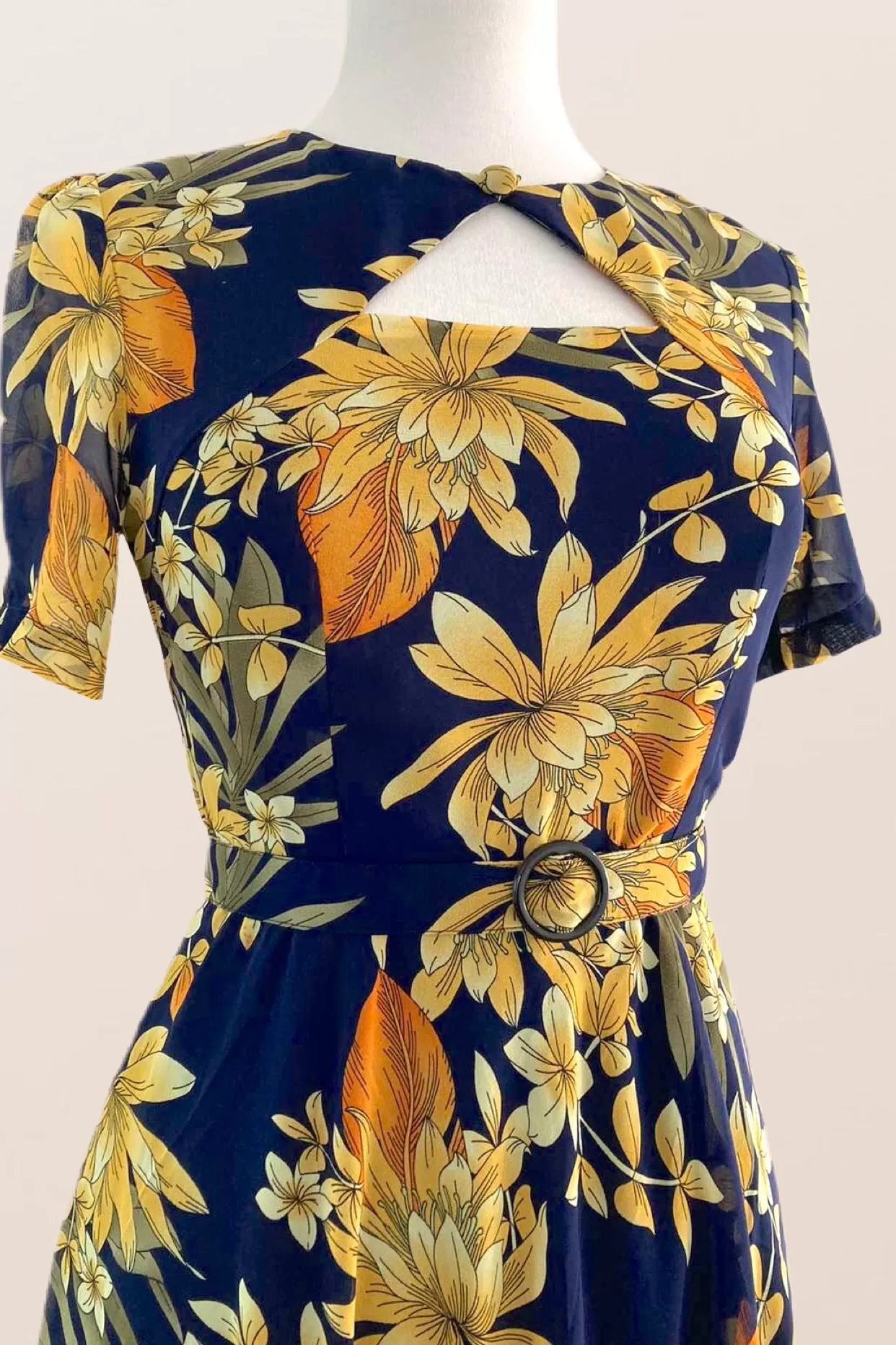 Ginger Navy & Mustard Dress