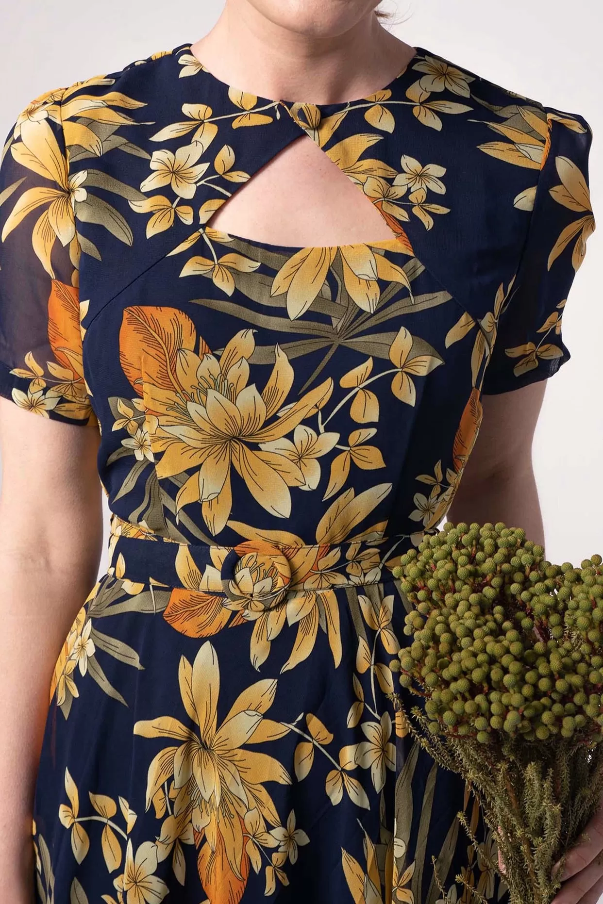 Ginger Navy & Mustard Dress