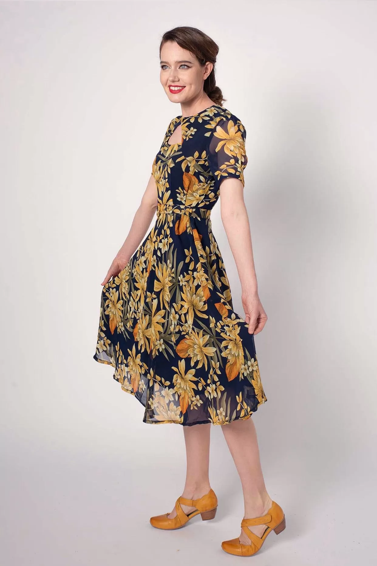 Ginger Navy & Mustard Dress