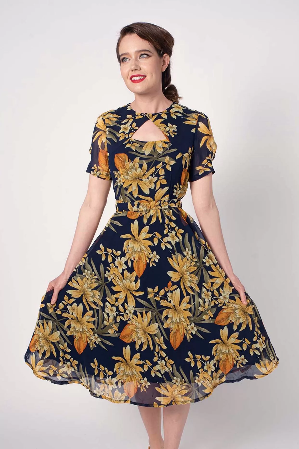 Ginger Navy & Mustard Dress