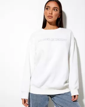 Glowee Sweatshirt in Warm White 'Angel Energy' Hotfix