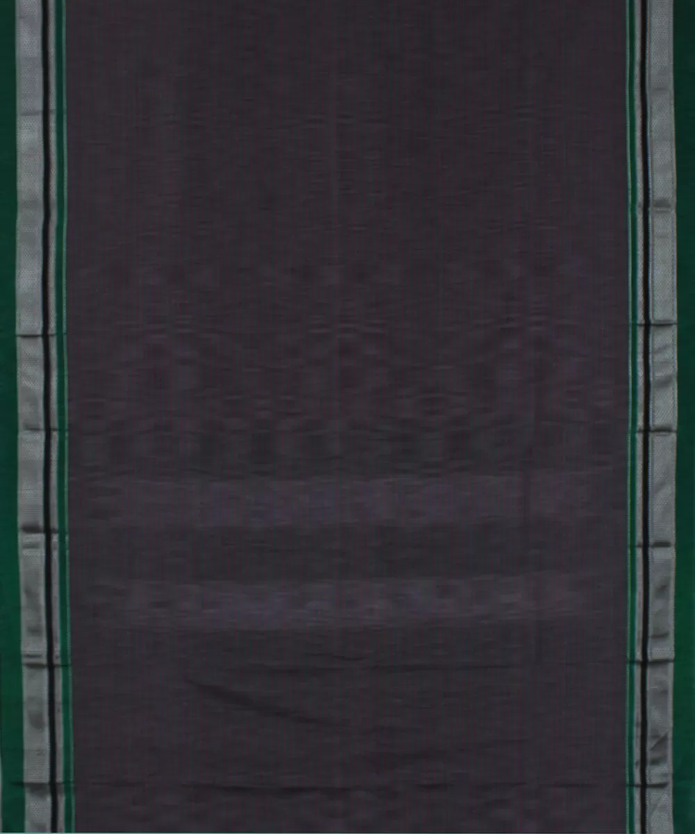 Grey red stripes green chikki paras border ilkal cotton silk saree