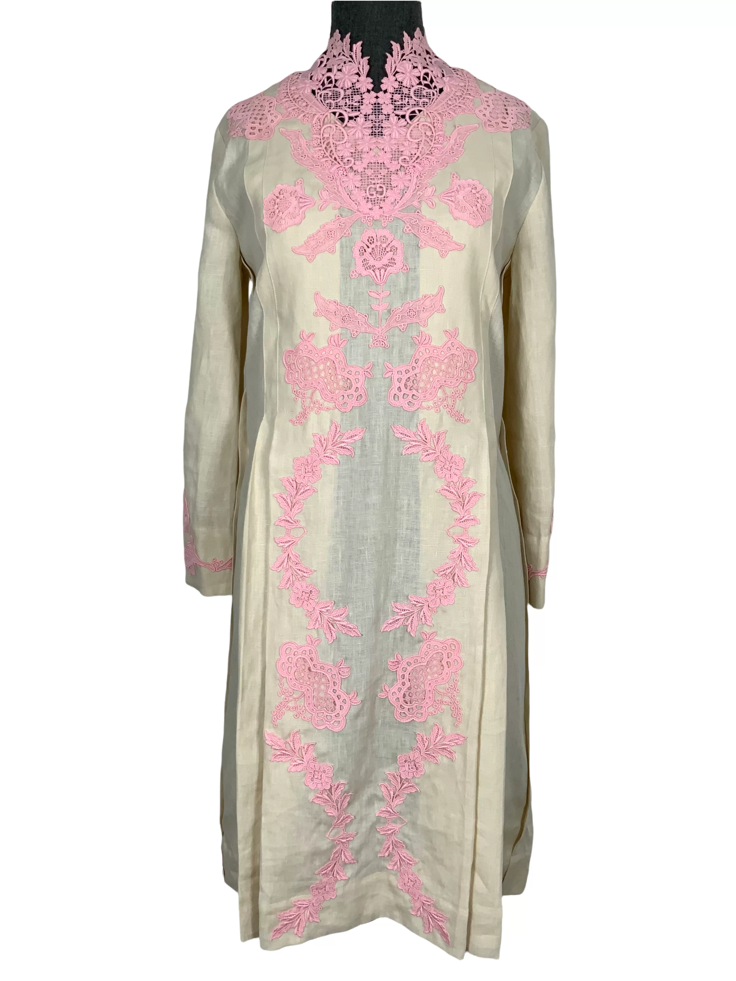 Gucci Linen and Lace Kaftan Dress Size S