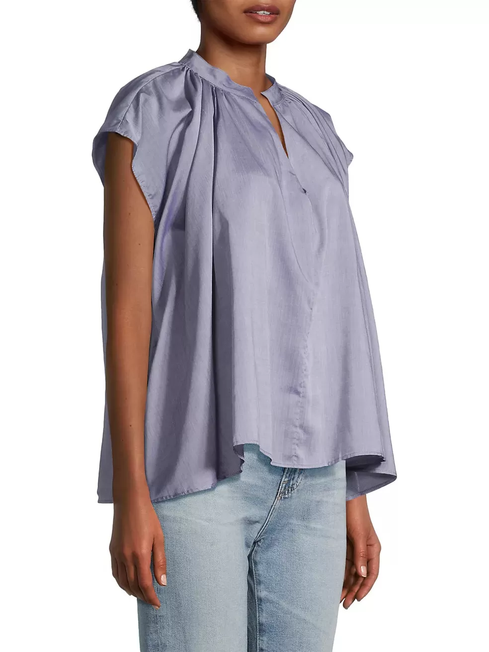 Harshman Finch Popover Blouse - Ice Blue