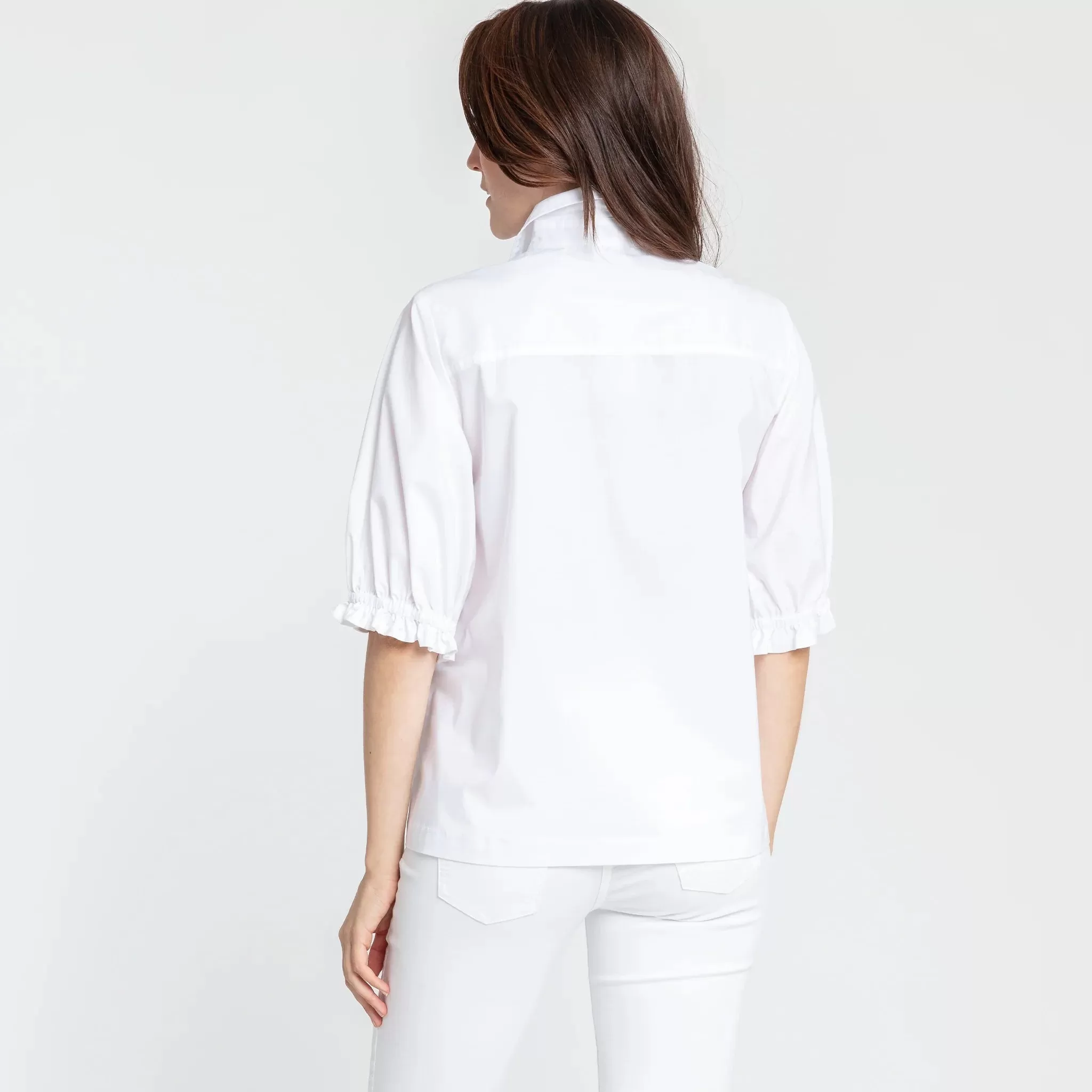 Hinson Wu Monique Woven/Knit Top - White