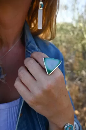 I Am Transforming Green Agate Ring