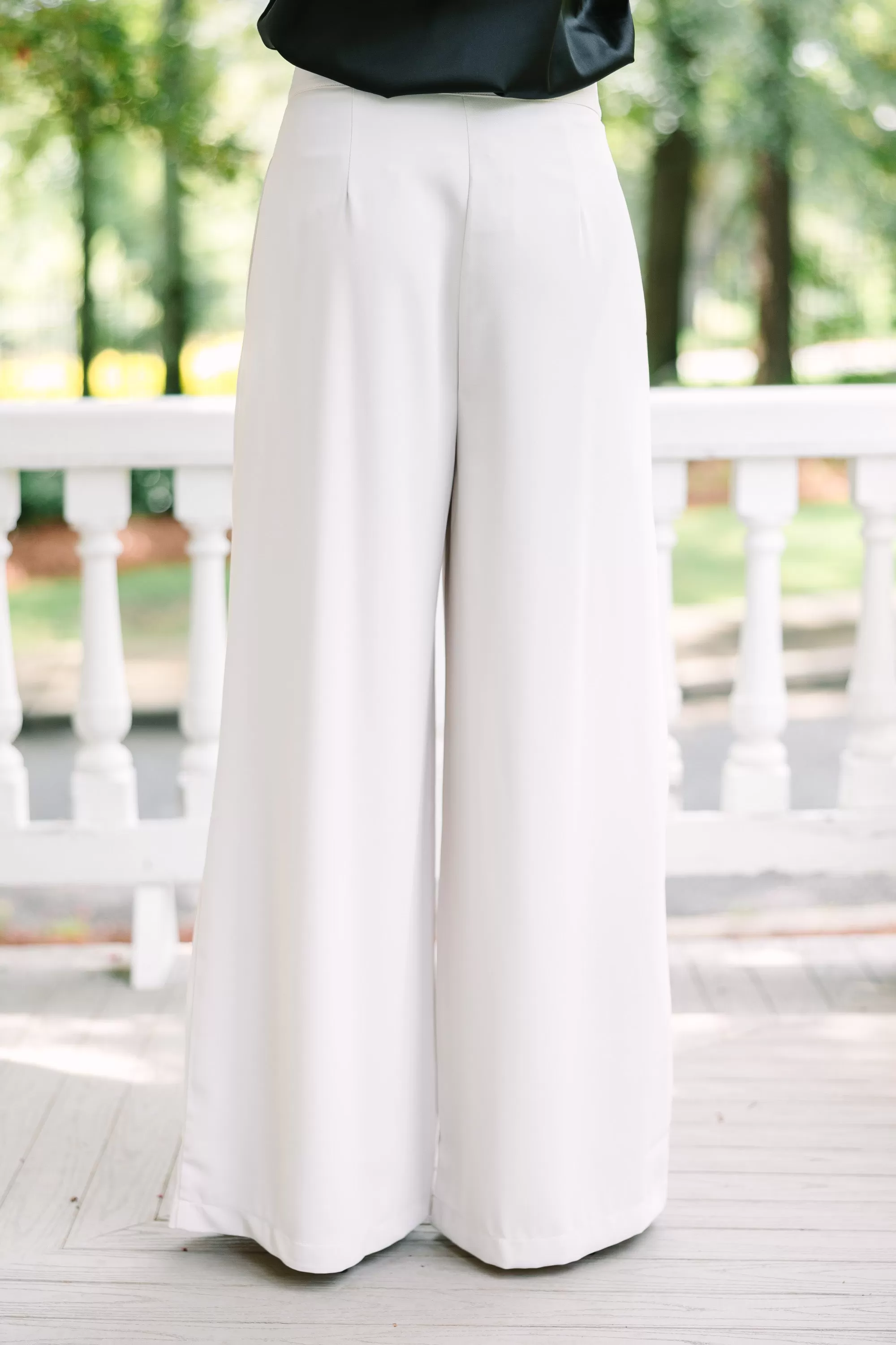 In The Lead Cream White Wide Leg Trousers