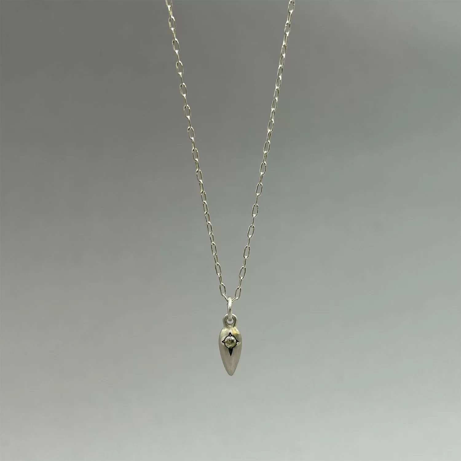 Inina Milky Rose Cut Diamond and Sterling Silver Necklace by Dan-Yell