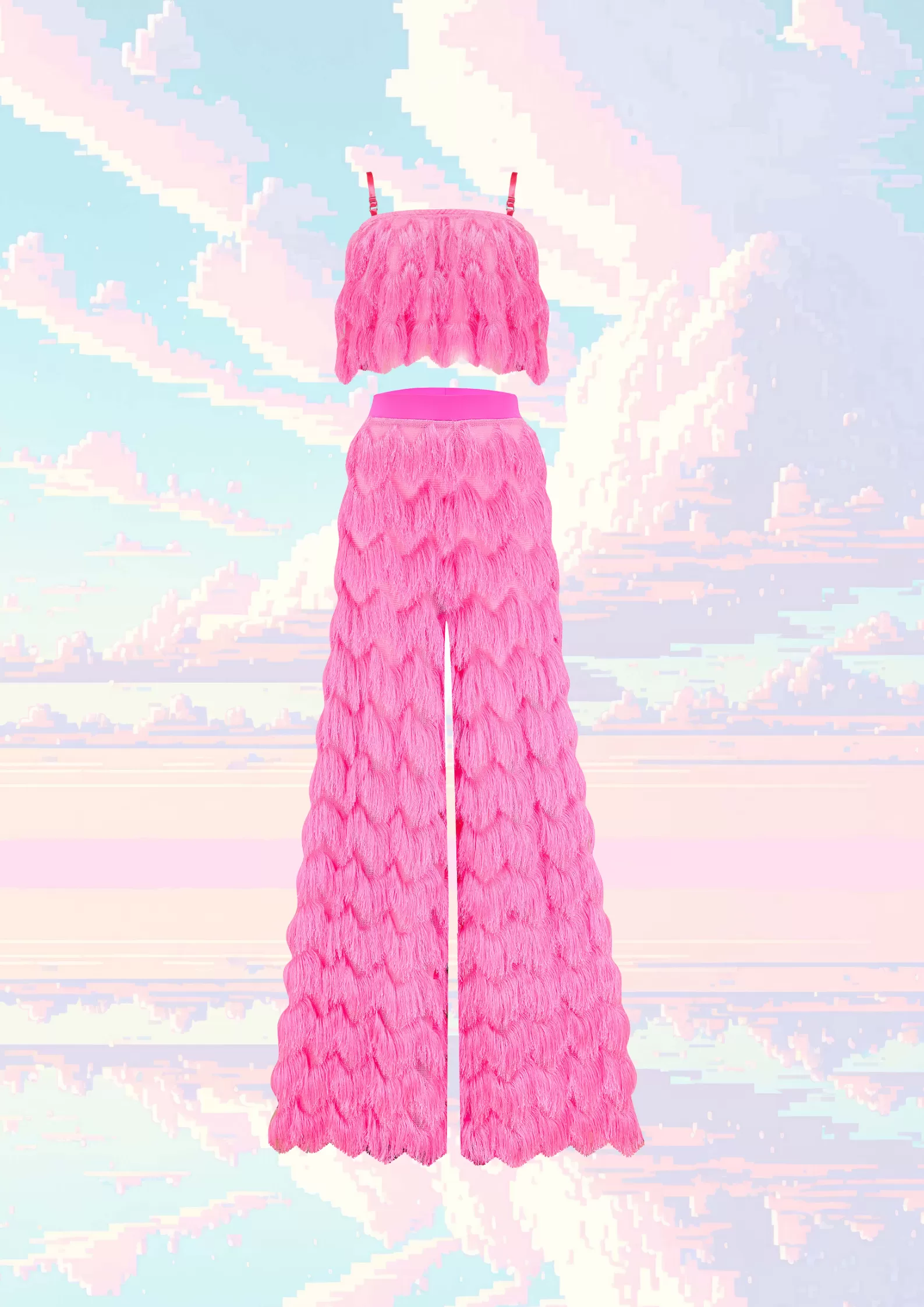 Intergalactic Rodeo - Dallas Fringed Trousers in Hot Pink