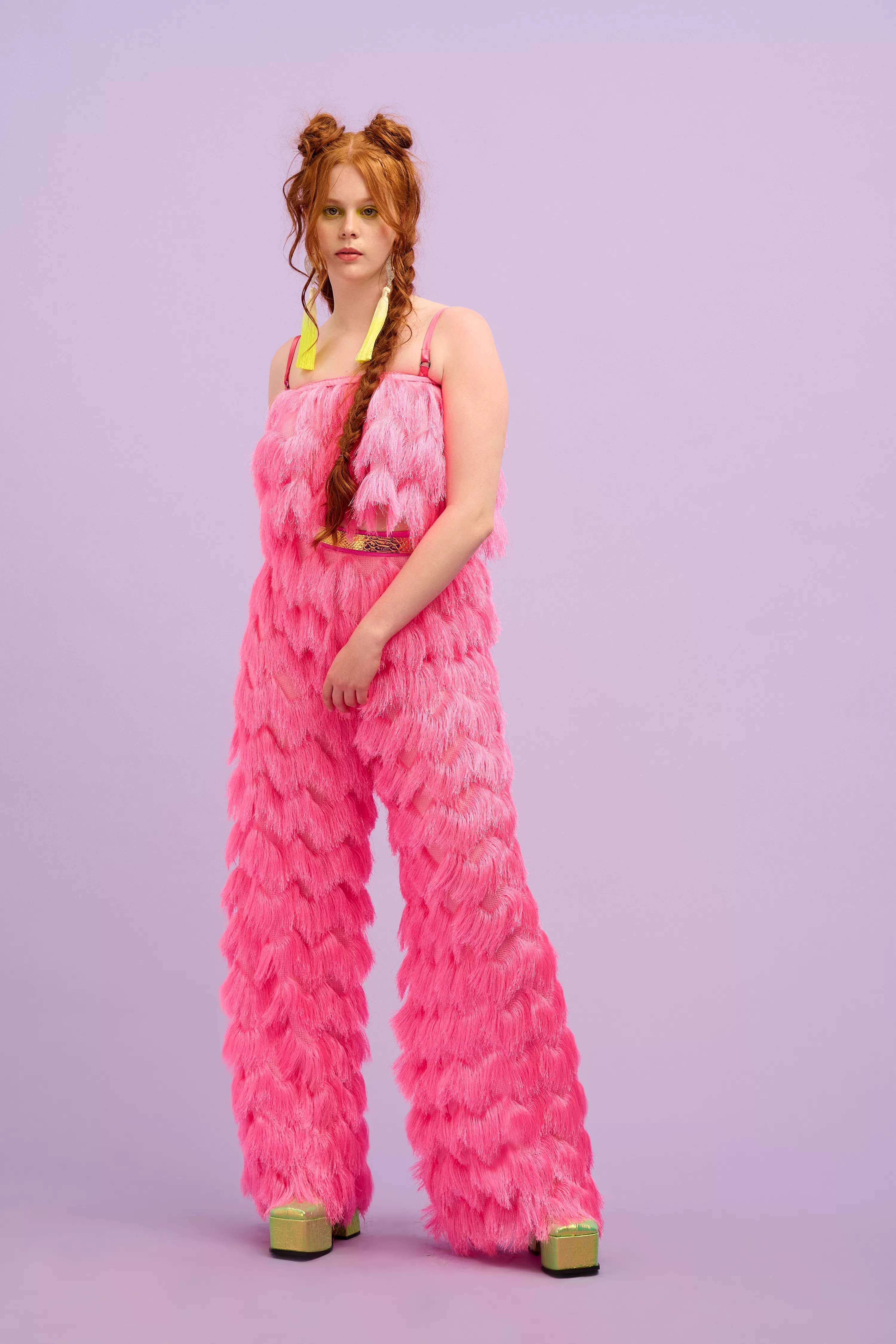 Intergalactic Rodeo - Dallas Fringed Trousers in Hot Pink